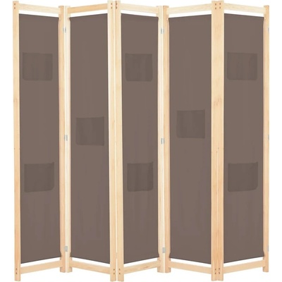 VidaXL Paraván 5-panelový 200 x 170 x 4 cm hnědý