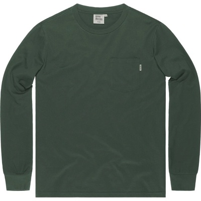 Triko dlouhé Vintage Industries Grant Pocket Long tmavě olivové