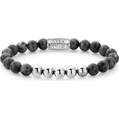 Rebel & Rose unisex náramek Grey Seduction 8 mm RR-80003-S-M