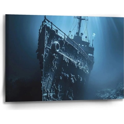 Sablio Obraz Vrak lode na dne mora - 90x60 cm