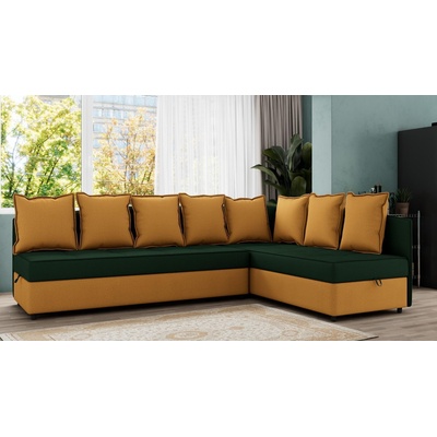 Холна гарнитура Монца зелен с горчица