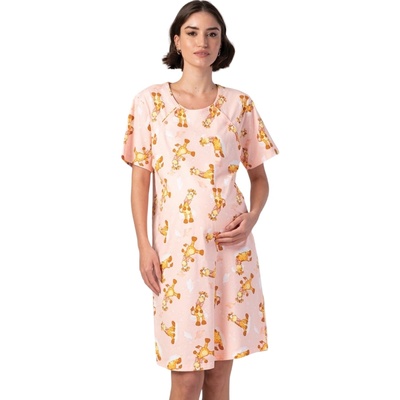 Нощница за кърмачки в прасковено с жирафчета