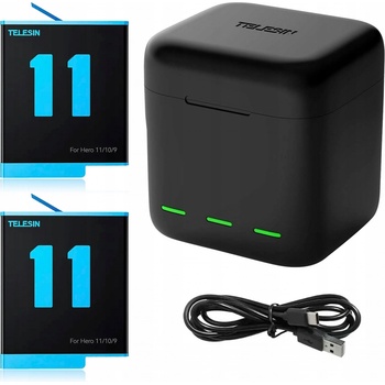 Telesin 3-slot Box nabíjačka na GoPro Hero 9 / Hero 10 + batérie 2ks GP-BNC-901