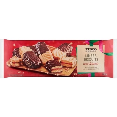 Tesco Linecké rohlíčky polomáčené v kakaové polevě 210 g