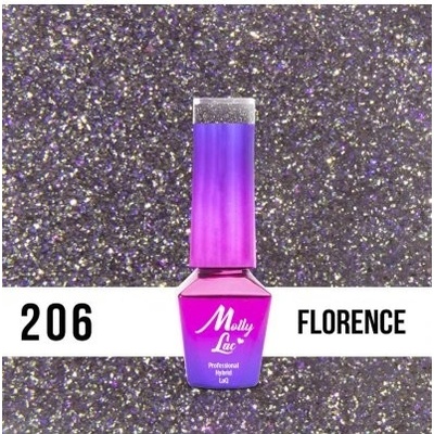 Molly Lac gél lak 206 FLORENCE Fialová 5 ml
