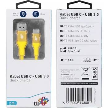 TB Touch AKTBXKU3CPREM2Y TB USB 3.0/USB-C, 2m, žlutý