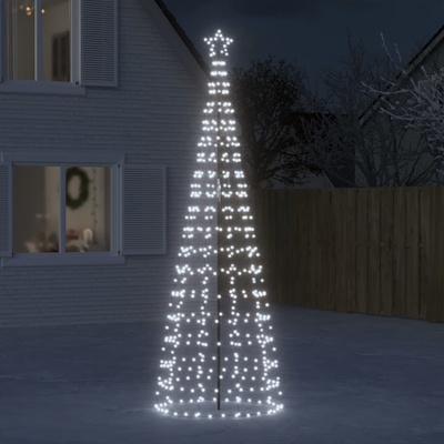 vidaXL Коледна светеща елха с шипове 570 LED студено бяло 300 см (358105)