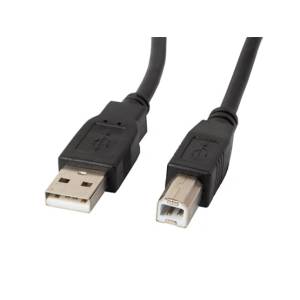 Lanberg USB-A (M)-USB-B (M) 2.0 кабел, 1 м, черен CA-USBA-10CC-0010-BK (CA-USBA-10CC-0010-BK)