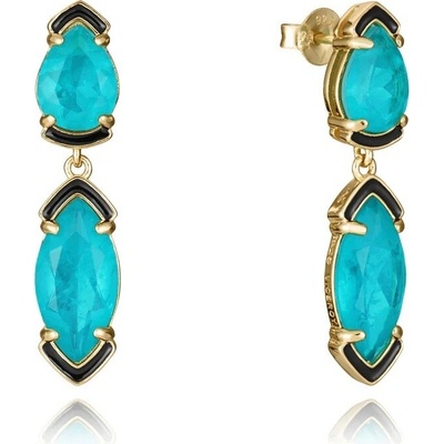 Viceroy Visiace pozlátené náušnice s tyrkysovými kryštálmi 2304E100-52