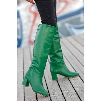 Moda Trend Дамски ботуши на ток - Зелени #361527 (361527_Зелен)