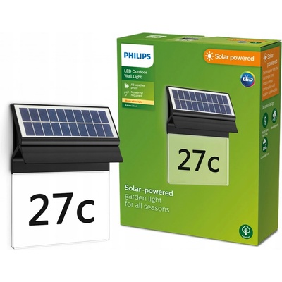 Solární Lampa LED s podsvíceným číslem domu a soumrakovým senzorem PHILIPS