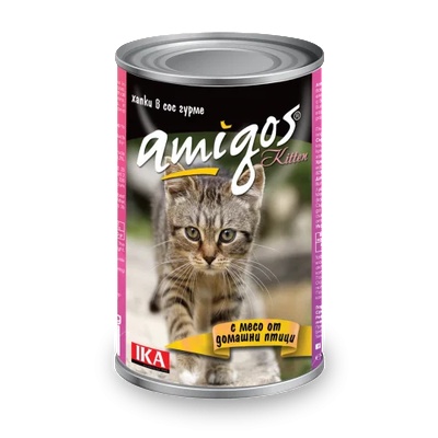 Amigos Kitten Poultry - Консерва за подрастващи котенца с домашни птици 415 гр