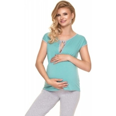 Be MaaMaa těhotenské kojící pyžamo mátová šedá