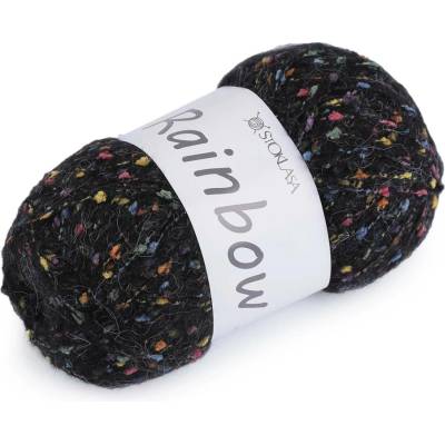 Pletací příze mohérová Rainbow 100 g Varianta: 8 (21-2) černá, Balení: 1 ks 57865/147365/267079