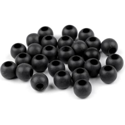 Plastové korálky matné s veľkým prievlakom 11x14 mm Farba: Čierna
