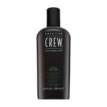 American Crew 3-in-1 Tea Tree шампоан, балсам и душ гел за ежедневна употреба 250 ml