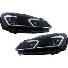 KITT LED Headlights suitable for VW Golf 6 VI (2008-2013) With Facelift G7.5 Look Silver Flowing Dynamic Sequential Turning Lights