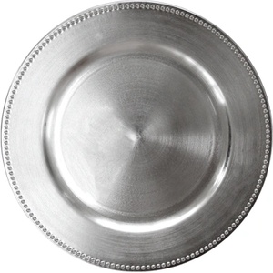 Horecano HORECANO-Подложна чиния с релефен кант 33 cm СРЕБЪРНА (T119) (0193755)