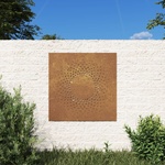 vidaXL Градинска декорация 55x55 см кортенова стомана дизайн слънце (824491)