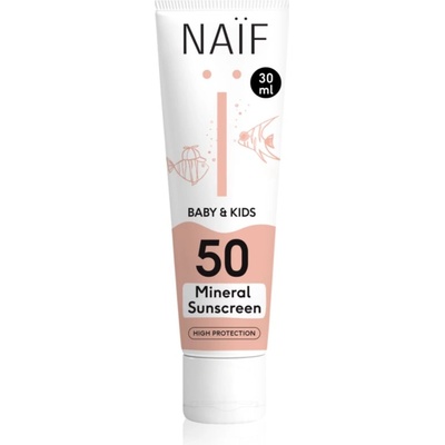 Naif Baby & Kids Mineral Sunscreen SPF 50 слънцезащитни продукти за бебета и деца SPF 50 30ml