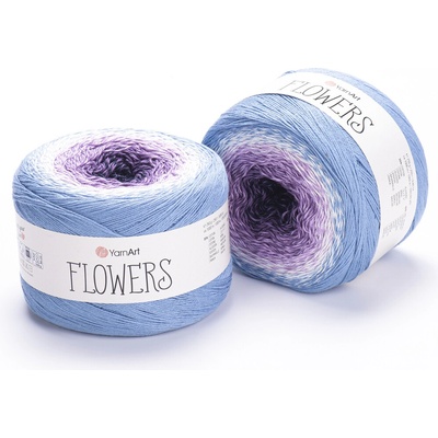 Yarn Art příze Flowers 264 tmavě modrá, fialová, smetanová, modrá
