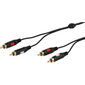Vivanco Аудио кабел Vivanco - 46010, 2x RCA/2x RCA, 1.5 m, черен (46010)