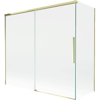 Mexen Rox преграда за вана, 2-крилен плъзгащ се механизъм 170 + 80 x 150 cm, прозрачен, златен - 8C9-170-080-50-00 (8C9-170-080-50-00)