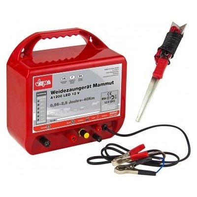 DEMA Elektrický ohradník 12 V 2,5 J do 10000 V Mammut A1200 LED 31240D