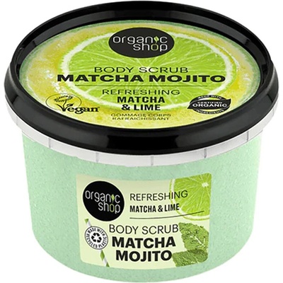 Organic Shop telový peeling matcha mojito matcha a limetka 250 ml