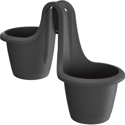 Prosperplast Kvetináč RESPANA TWINS 46,3 cm antracitový