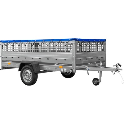 UNITRAILER GARDEN 265/R KIPP s pletivovými bočnicemi, rámem H-0 a modrým krytem
