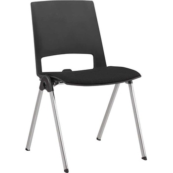 RFG Посетителски стол RFG Sweet Chrome Black, дамаска и полипропилен, до 120 kg (4010100486)