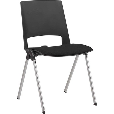 RFG Посетителски стол RFG Sweet Chrome Black, дамаска и полипропилен, до 120 kg (4010100486)