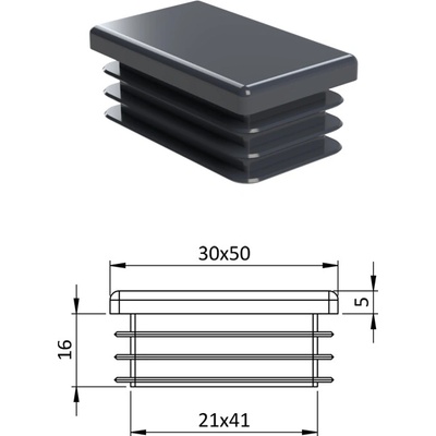 Krytka plastová 30 x 50 mm