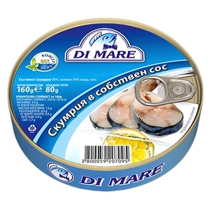 DI MARE Скумрия в собствен сос 160 гр
