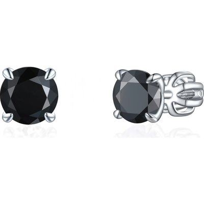 Olivie strieborné náušnice PIPPI BLACK 8356