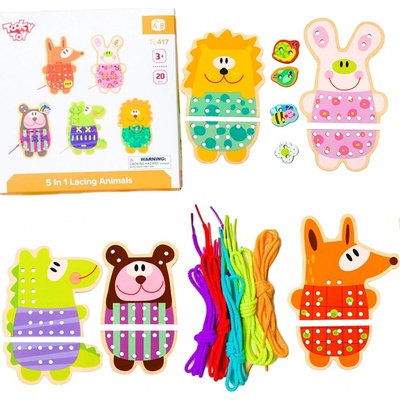 Tooky Toy arkádová hra Zvířátka na šněrování 5v1