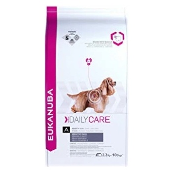 EUKANUBA Daily Care Sensitive Skin - Пълноценна храна за кучета с кожни проблеми, чувствителни, с непоносимост към пилешко месо, 2.3 кг