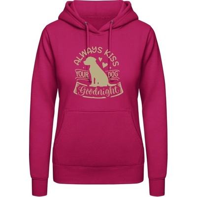 AWDis Hoodie mikina Design Always kiss your dog Svůdná růžová – Zboží Dáma