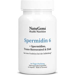 NatuGena Клетъчно здраве - Спермидин 6 (спермидин + транс-ресвератрол и цинк), 60 капсули (571407 (2018140) ntg)
