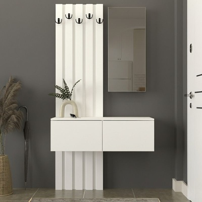 TopMebel Меламинов закачалка Kanso в бял цвят 100x35x19637см