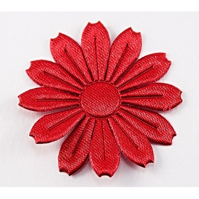 Našívacia kytička - červená - priemer 3,5 cm
