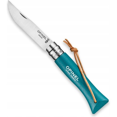 Opinel Colorama 06 inox, tyrkysový s řemínkem