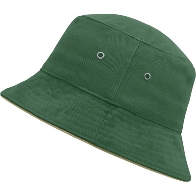 Bavlněný klobouk MB012 Tmavě zelená / béžová