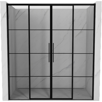 Mexen Rox Двойни плъзгащи се душ врати 170 см, черна решетка, черни (8C2-170-002-70-77)