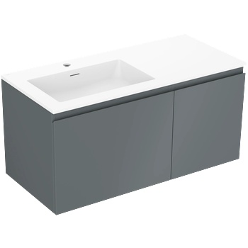 Mexen Orio баня шкаф 100 см с мивка Otis лява, 1S, 1D, графит мат/бял мат - 91A13-10047-3-BBFF66-W18L01 (91A13-10047-3-BBFF66-W18L01)