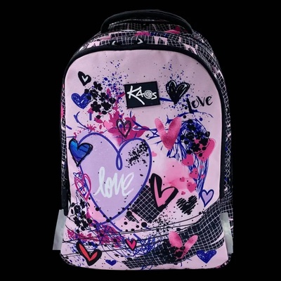 KAOS Ученическа раница 2в1 kaos pink love