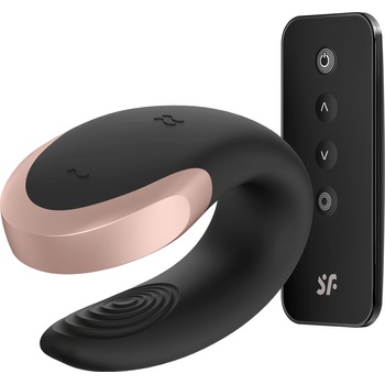 Image 1 of Satisfyer Double Love Luxury Partner Vibrator Black