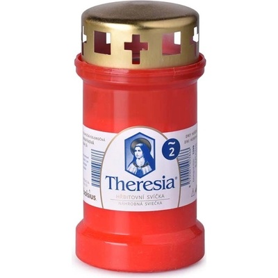 Bolsius Theresia hřbitovní svíčka červená s víčkem 170 g