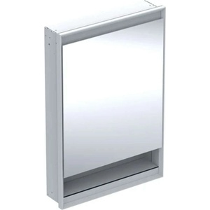 Geberit ONE - Огледален шкаф с LED осветление, 60x90x15 см, панти отляво, с ниша, вграден, алуминий 505.820. 00.1 (505.820.00.1)